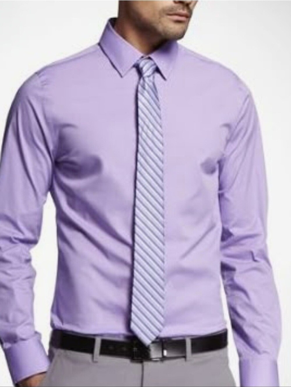 Express Men’s Light Lavender Button-Down Dress Shirt